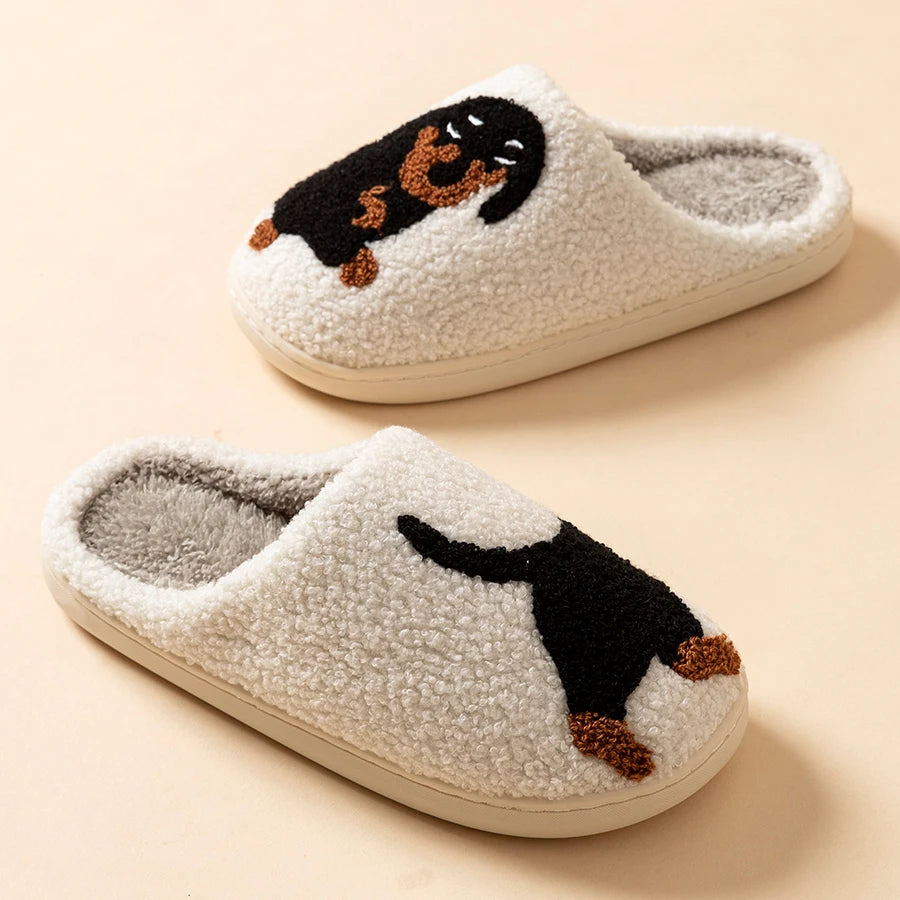 Cozy Dachshund Teddy Slippers
