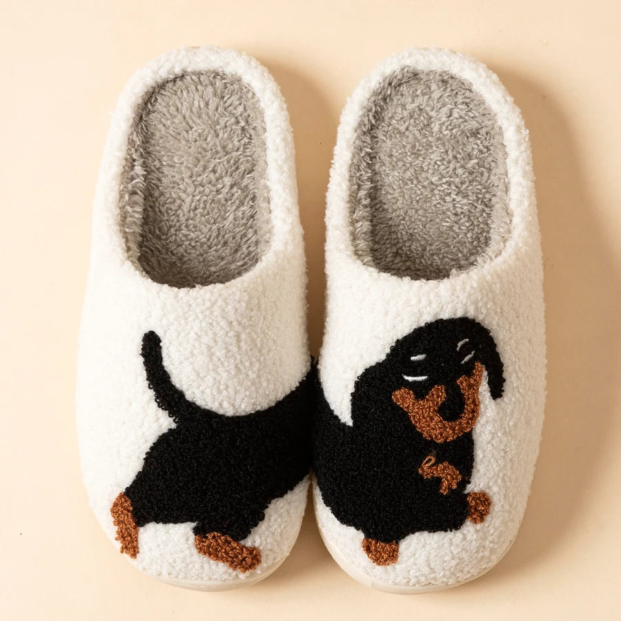 Cozy Dachshund Teddy Slippers