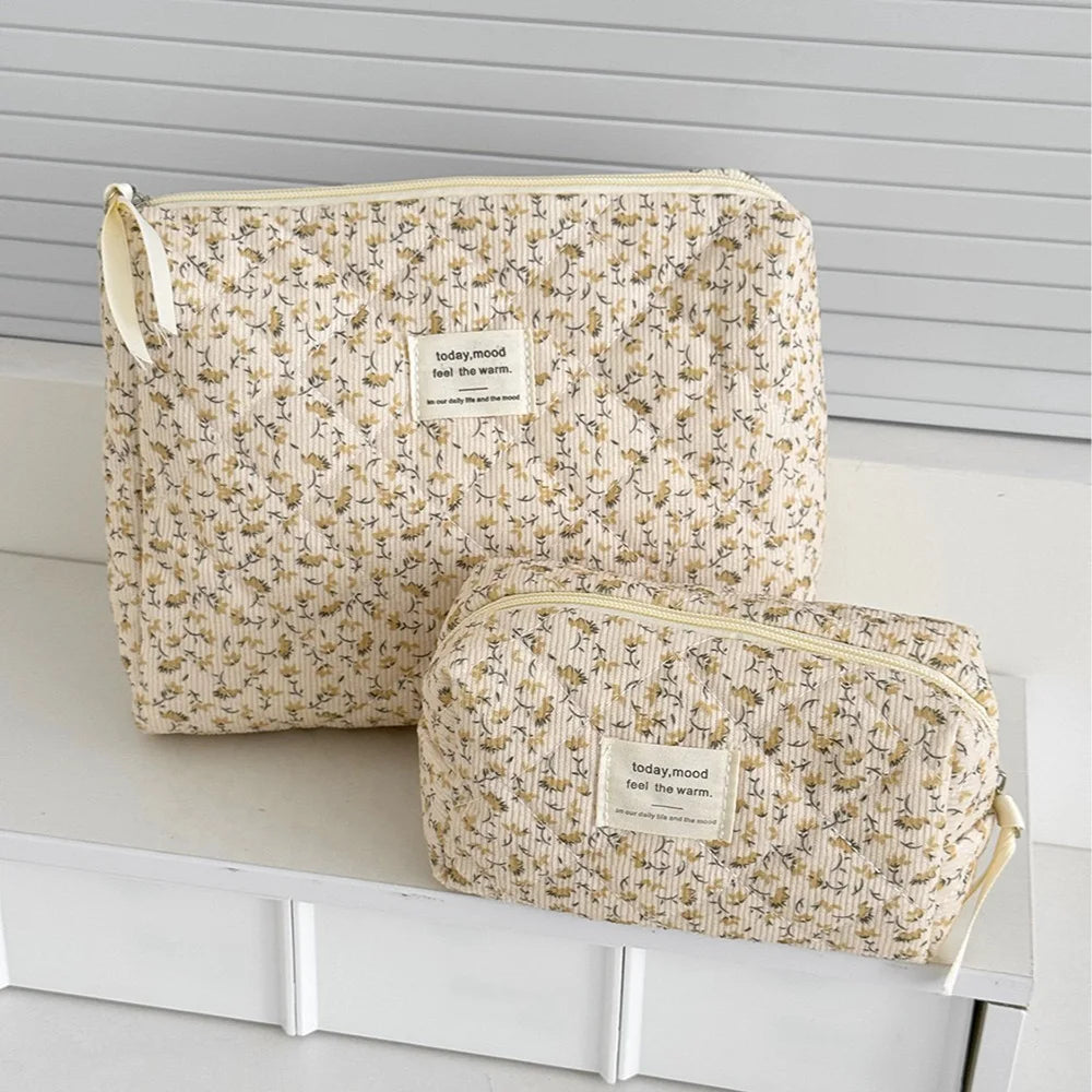 Vintage Floral Makeup Bag | Travel Beauty Organizer