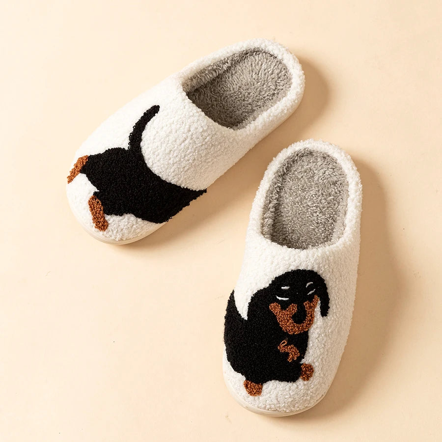 Cozy Dachshund Teddy Slippers