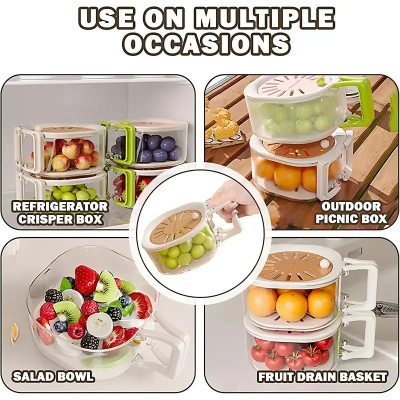 2-in-1 Double Layer Drain Basket Fruit